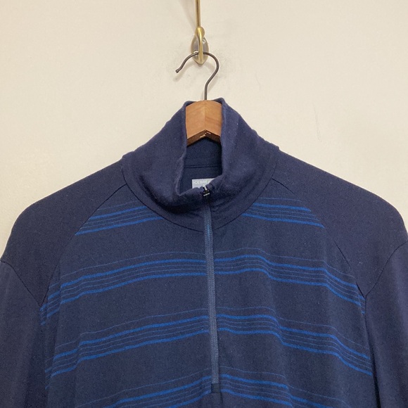 Icebreaker Shirt Mens Large Blue Merino Wool 260 Body Fit Long Sleeve Half Zip - Picture 3 of 12